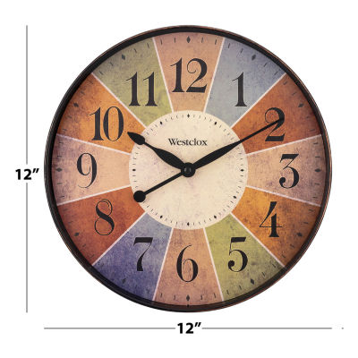 Westclox 12" Round Multi Color Analog Wall Clock