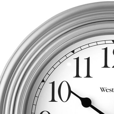 Westclox 9" Silver Round Analog Wall Clock