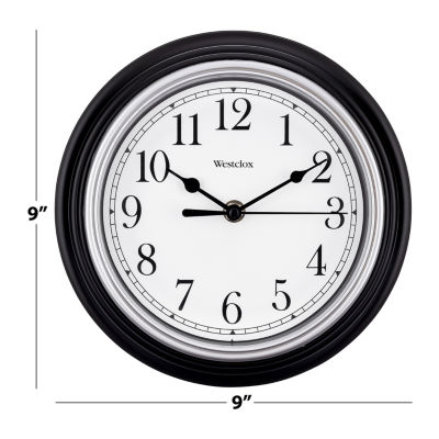 Westclox 9" Black Round Analog Wall Clock