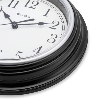 Westclox 9" Black Round Analog Wall Clock