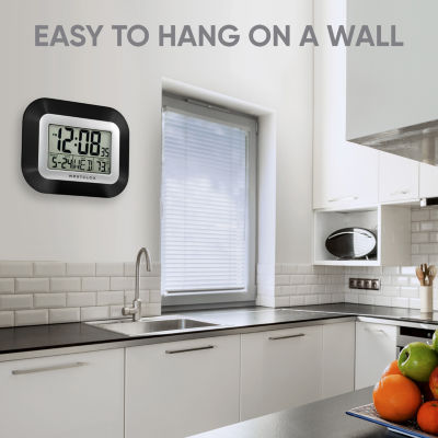 Westclox Digital Lcd Day &And Temperature Wall Clock