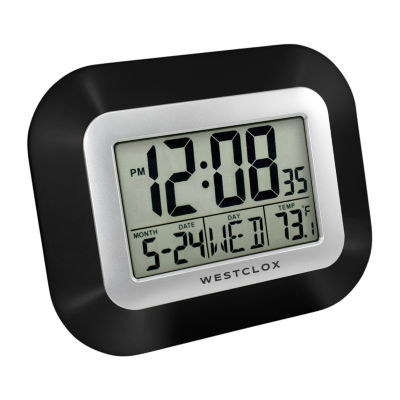 Westclox Digital Lcd Day &And Temperature Wall Clock