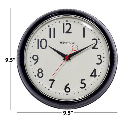 Westclox 9.5" Retro Black Analog Wall Clock