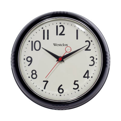 Westclox 9.5" Retro Black Analog Wall Clock