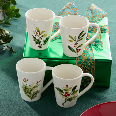 Certified International Holly And Vines 4-pc. Holiday Coffee Mug