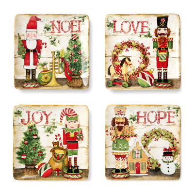 Certified International Nutcracker Parade 4-pc. Ceramic Dessert Plate