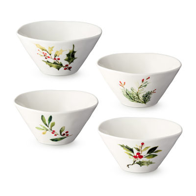 Certified International Holly And Vines 4-pc. Stoneware Ice Cream Bowl