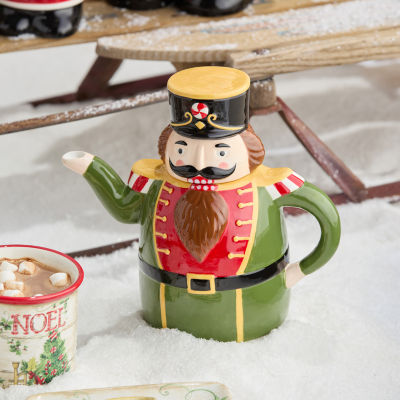 Certified International Nutcracker Parade Ceramic Teapot, Color