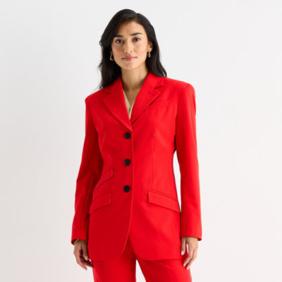 Worthington Womens Regular Fit Blazer, Color: Goji Berry JCPenney