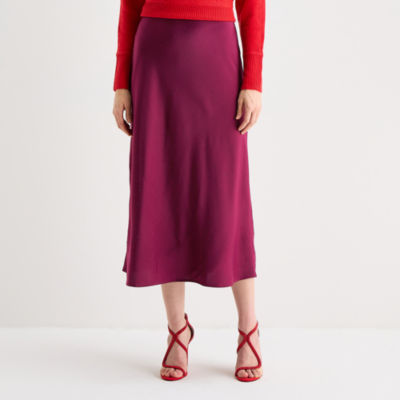 Worthington Womens Long Embellished A-Line Skirt