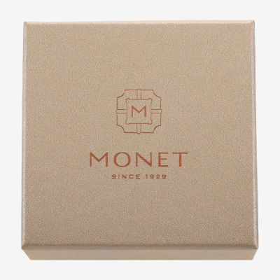 Monet Jewelry Gold Tone Lips Kiss Pink Glass Pin