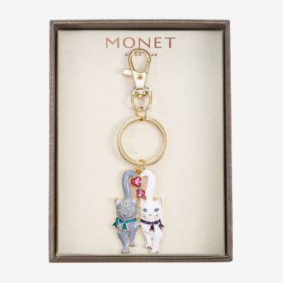 Monet Jewelry Gold Tone Cats Key Chain