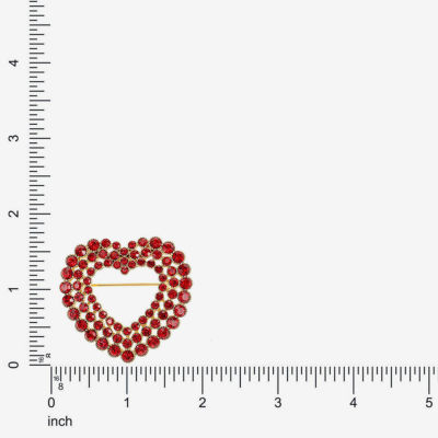 Monet Jewelry Gold Tone Red Glass Pin