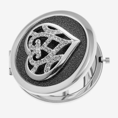 Monet Jewelry Silver Tone Filigree Silver Tone Heart Compact Mirror