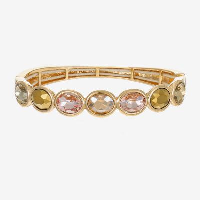 Monet Jewelry Stretch Womens Brown Glass Oval Bangle Bracelet