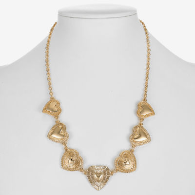 Monet Jewelry Gold Tone Frontal Radiant Womens 17 Inch Collar Necklace