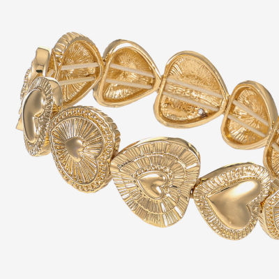 Monet Jewelry Gold Tone Radiant Womens Heart Stretch Bracelet