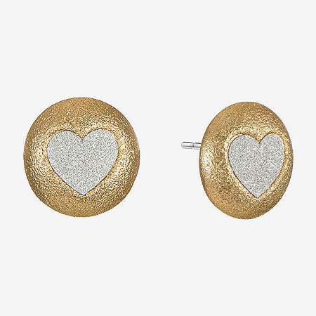 Monet Jewelry 18mm Heart Stud Earrings In Gold