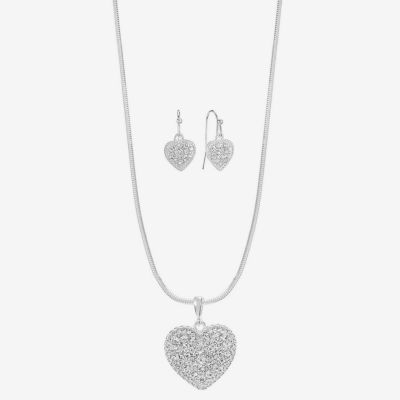 Liz Claiborne Womens Glass Heart 2-pc. Jewelry Set