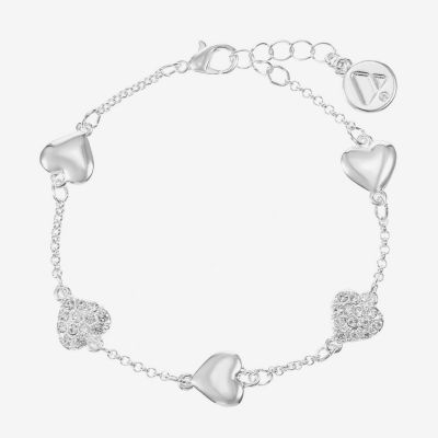 Liz Claiborne Womens Glass Heart Strand Bracelet