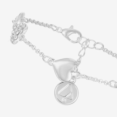 Liz Claiborne Womens Glass Heart Strand Bracelet