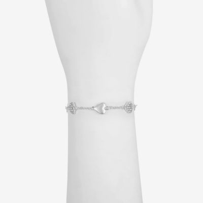 Liz Claiborne Womens Glass Heart Strand Bracelet