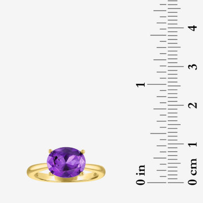 Gemstone 14K Gold Over Silver Oval Solitaire Cocktail Ring