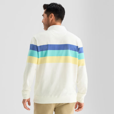 St. John's Bay French Terry Rugby Mens Classic Fit Long Sleeve Polo Shirt