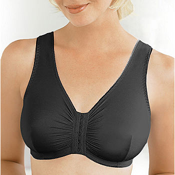 Glamorise Complete Comfort Front-Closure Stretch Cup Sleep Unlined Wireless  Full Coverage Bra 1803