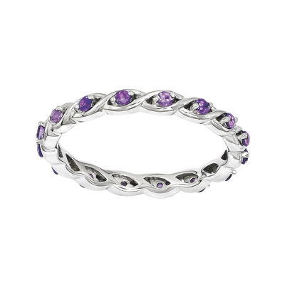 Personally Stackable Genuine Amethyst Twisted Eternity Ring