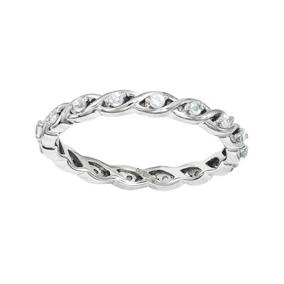 Personally Stackable Genuine Aquamarine Twisted Eternity Ring JCPenney