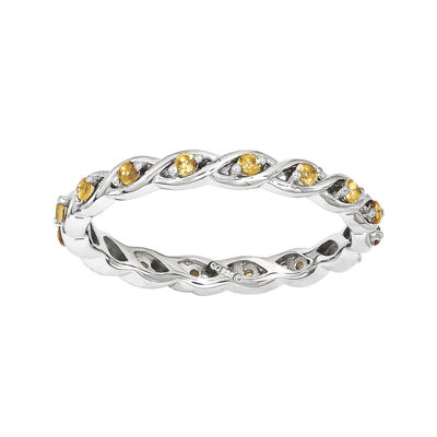 Personally Stackable Genuine Citrine Twisted Eternity Ring