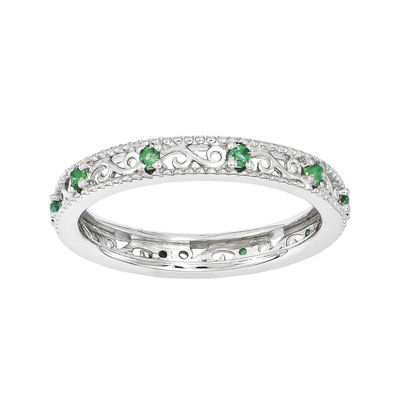 Personally Stackable LabCreated Emerald Filigree Eternity Ring JCPenney