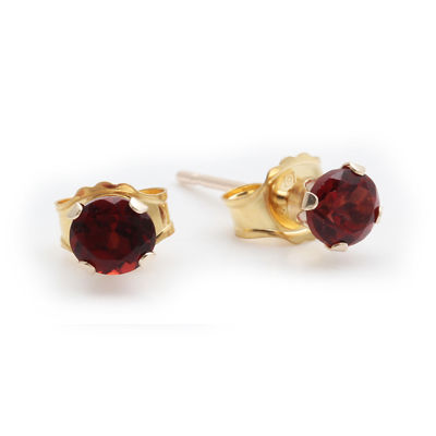 Gemstone 10K Gold 4mm Round Stud Earrings