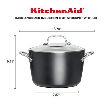 Kitchenaid 8qt Hard Anodized Stock Pot Black : Target