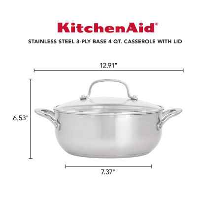 KitchenAid 3-Ply Stainless Steel 4-qt. Dutch Oven