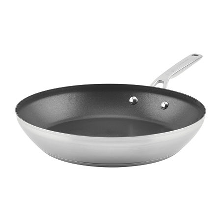 KitchenAid 3-Ply Stainless Steel 12 Frying Pan, One Size, Silver