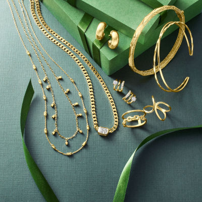 Gold Addiction Womens 10K Gold 17 Inch Chain Necklace