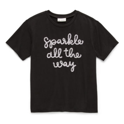 Jingle Ball Girls Crew Neck Short Sleeve Graphic T-Shirt