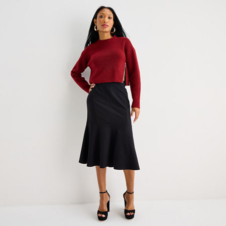 Bold Elements Womens Midi Pencil Skirt In Black