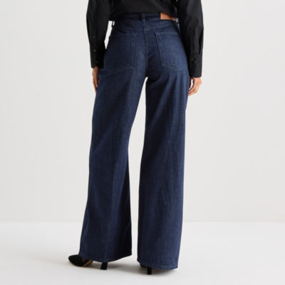 Worthington Womens High Rise Wide Leg Jean
