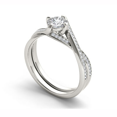 1 CT.T.W. Natural Round Diamond 14K Gold Engagement Ring