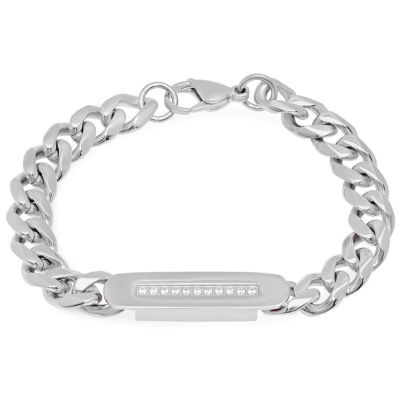 Stainless Steel 8 Inch Solid Curb Id Bracelet