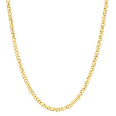 Unisex Adult 14K Gold Over Silver 22 Inch Curb Chain Necklace