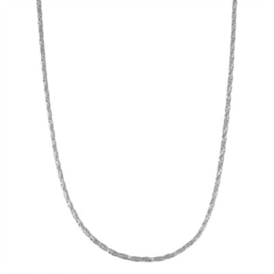 Sterling Silver Inch Semisolid Chain Necklace