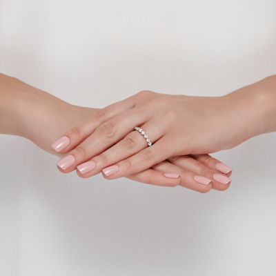 Grown With Love Womens 1/2 CT. T.W. Lab Grown White Diamond 14K White Gold Wedding Band