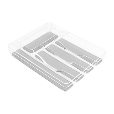 Home Expressions Acrylic & Silicone 5 Section Utensil Holder