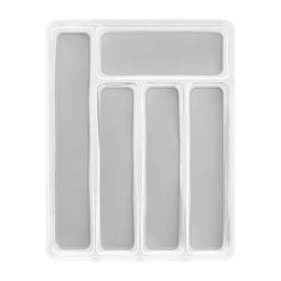 Home Expressions Acrylic & Silicone 5 Section Utensil Holder