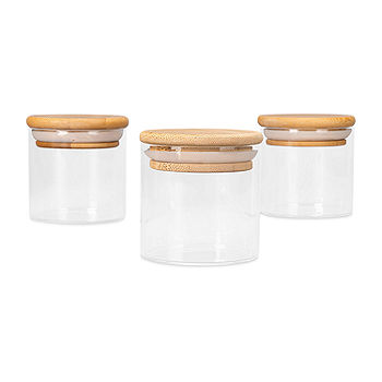 Glass Spice Jars With Bamboo Lids. 6oz Glass Jars With Lids. 12x Seasoning  Conta