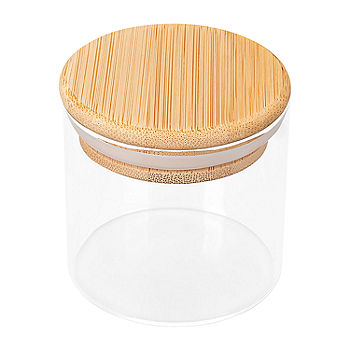Set of 6 Spice Jars with Bamboo Lids, 16oz Glass Jars with Airtight Bamboo Lids & Bamboo Spoons Labels Pen Clean Brush Glass Storage Containers Fo